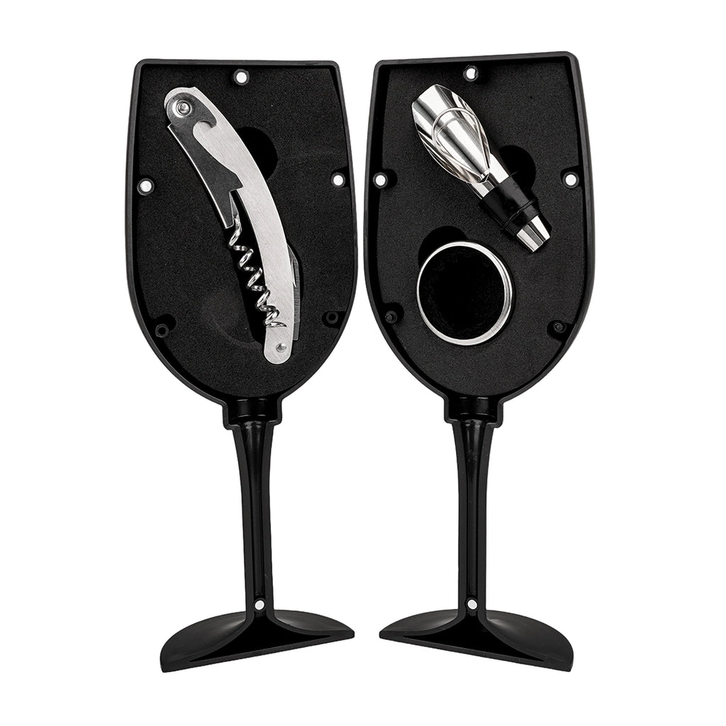Set de Vino de 3 Piezas en Estuche con Forma de Copa