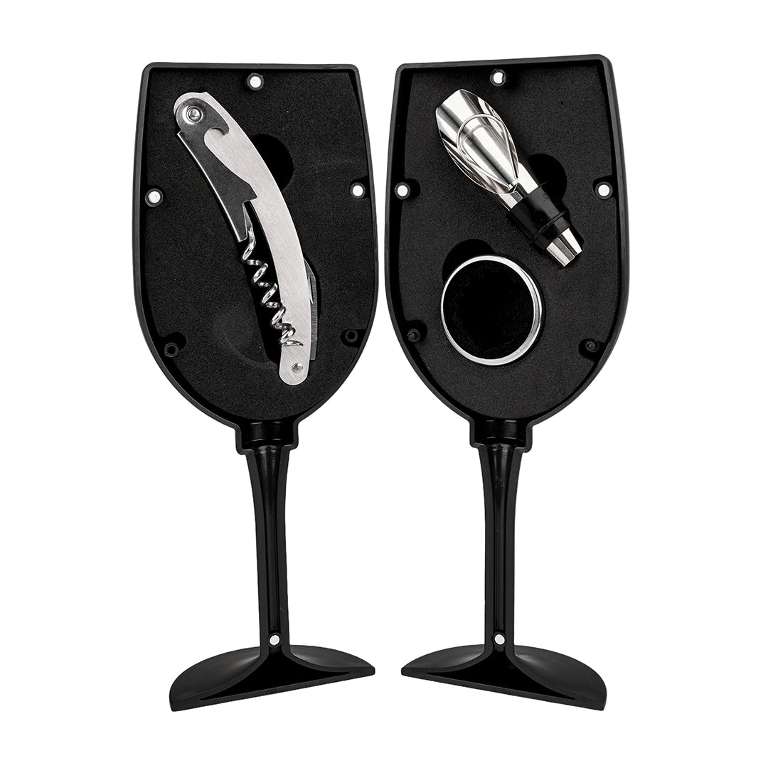 Set de Vino de 3 Piezas en Estuche con Forma de Copa