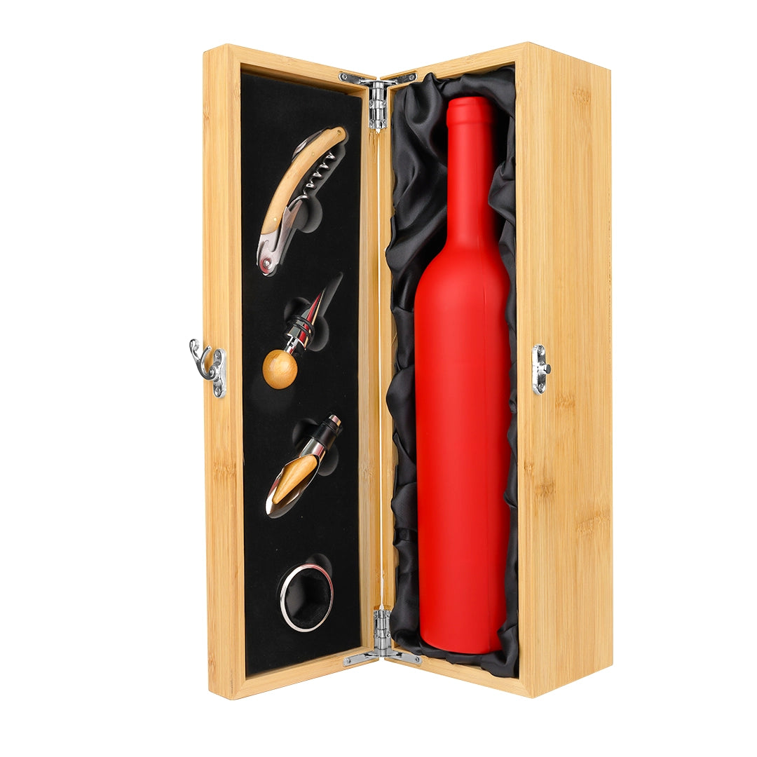 Set Destapador Vino 4 Piezas en Caja de Madera – vista 3