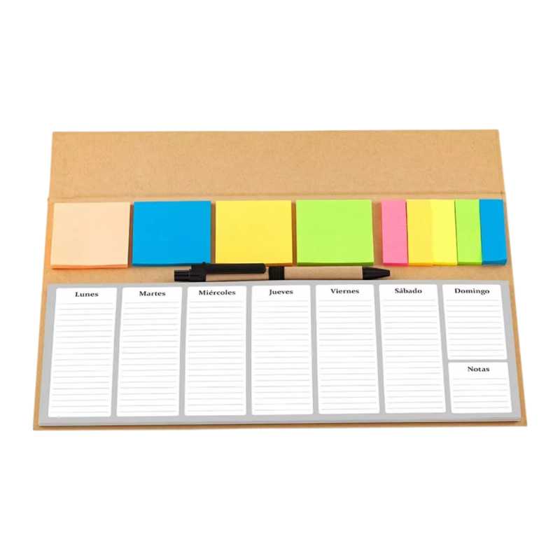 Planificador Semanal con Lapicero y Post It