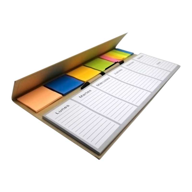 Planificador Semanal con Lapicero y Post It