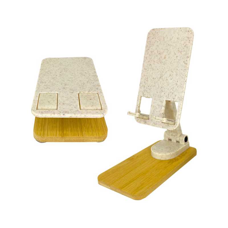 Porta Celular Plegable de Madera Bambú y Fibra de Trigo