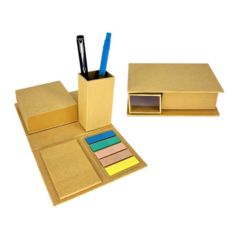 Porta Notas con Post-It y Porta Lapicero Ecológico