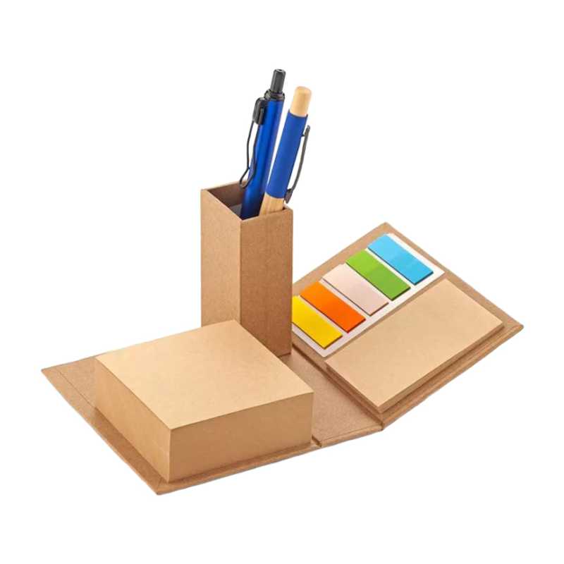 Porta Notas con Post-It y Porta Lapicero Ecológico