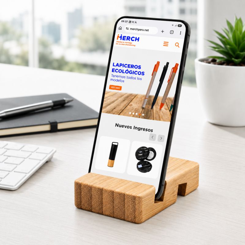 Soporte para Celular de Madera Bambú