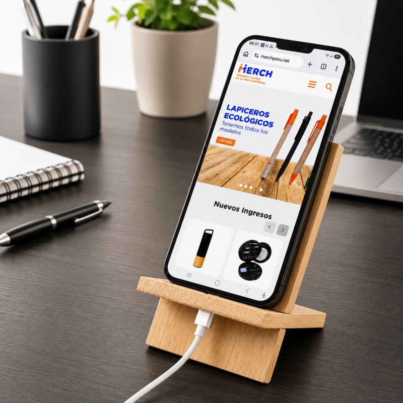 Soporte para Celular de Madera Bambú