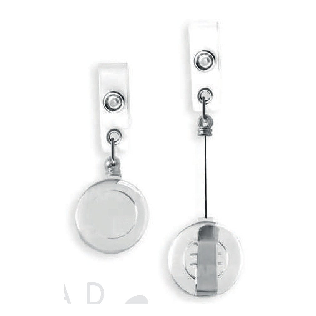 Porta Fotocheck Retráctil Plateado – Modelo NB-208 Silver