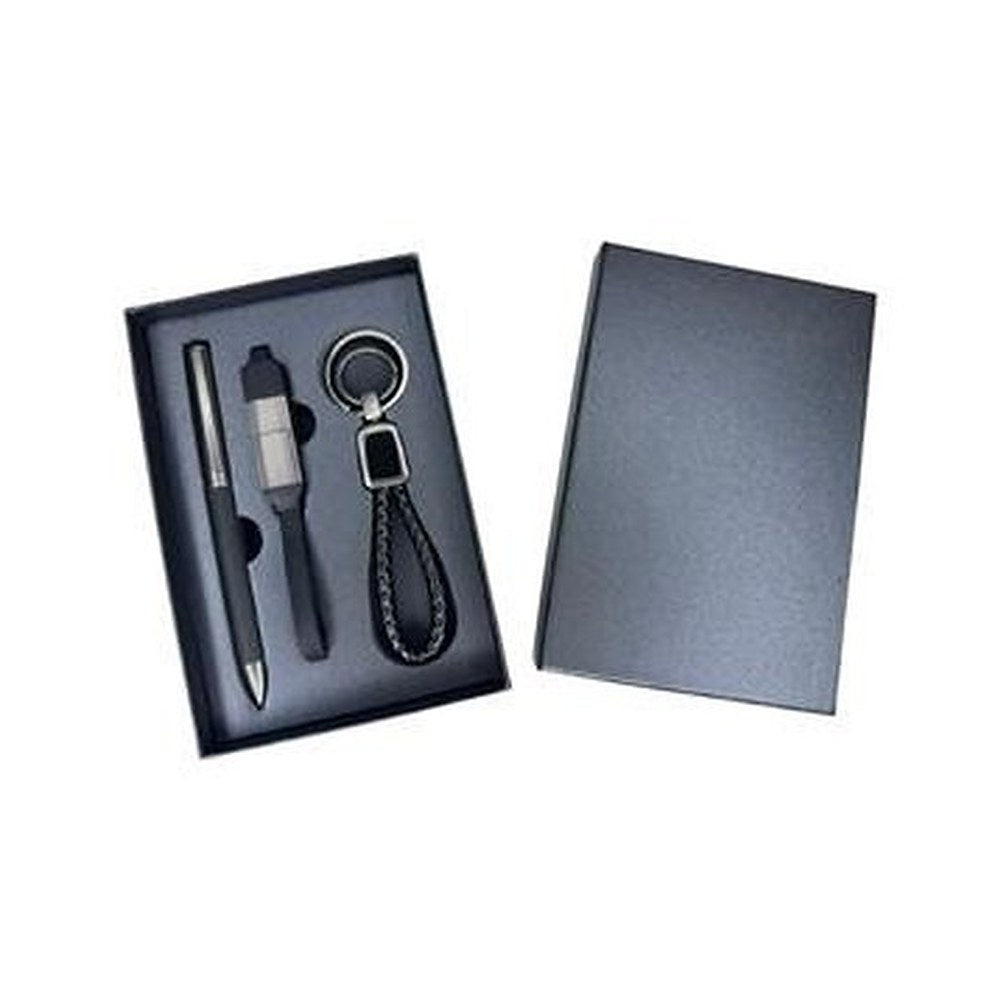 Set Ejecutivo Lapicero Metálico, Cable Multipuerto y Llavero – Modelo SET-6