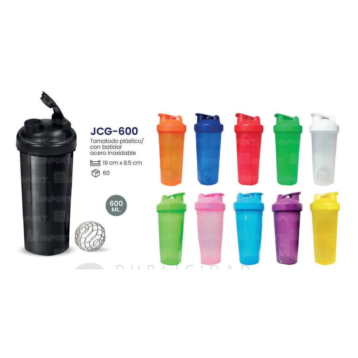 Tomatodo Shaker con Batidor 600 ml – Modelo JCG-600