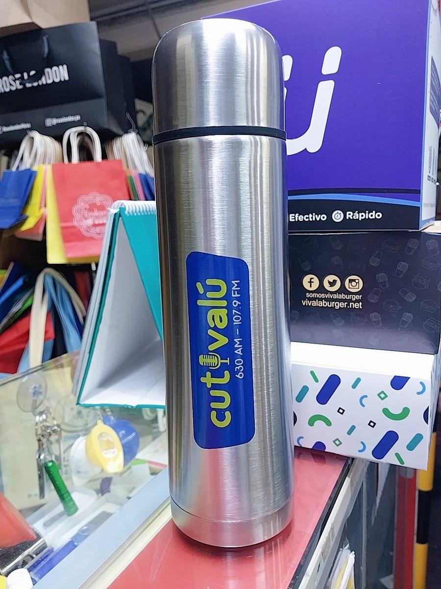 Termo de acero con logo a color