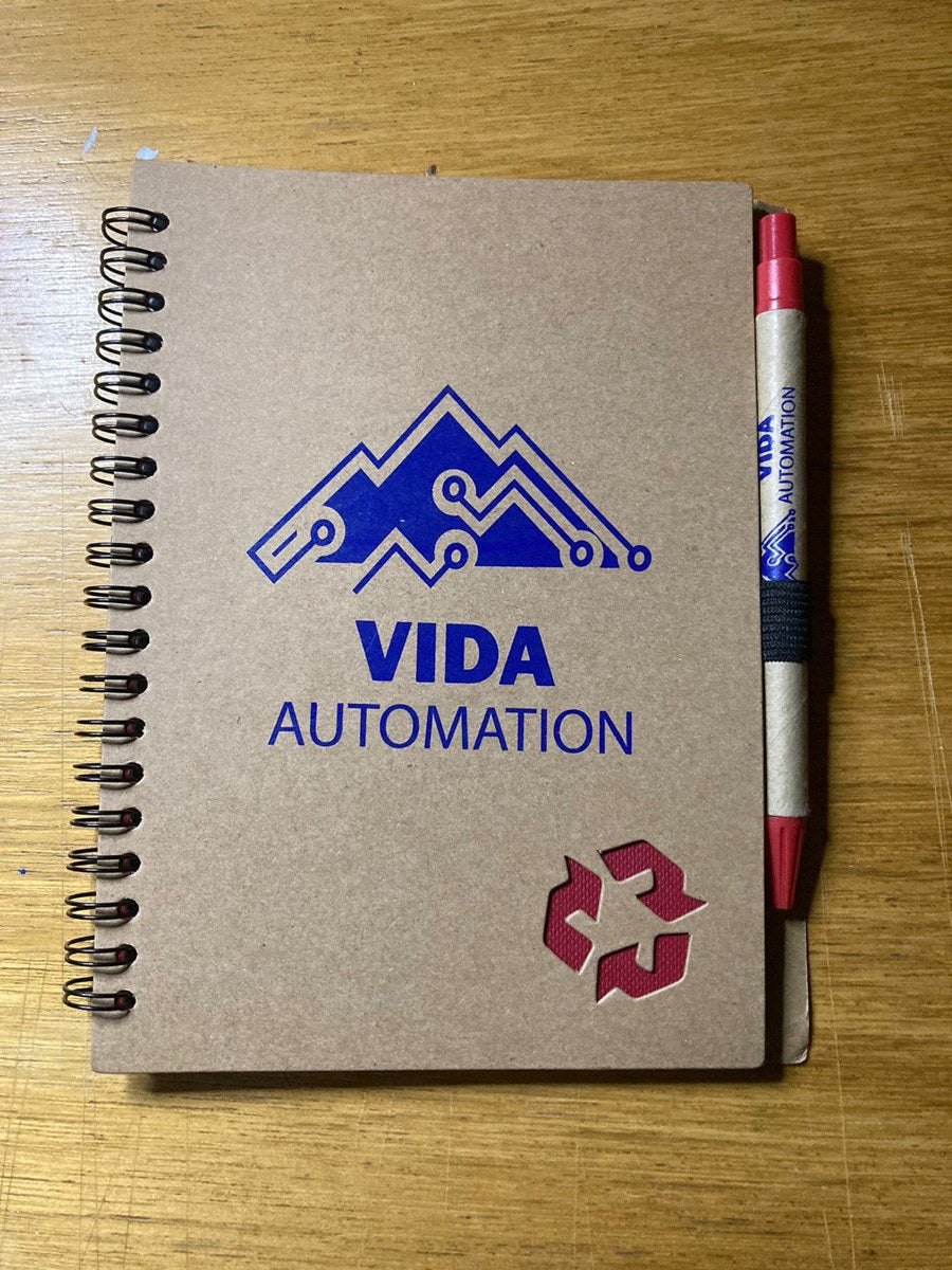 Libreta ecológica con lapicero y logo